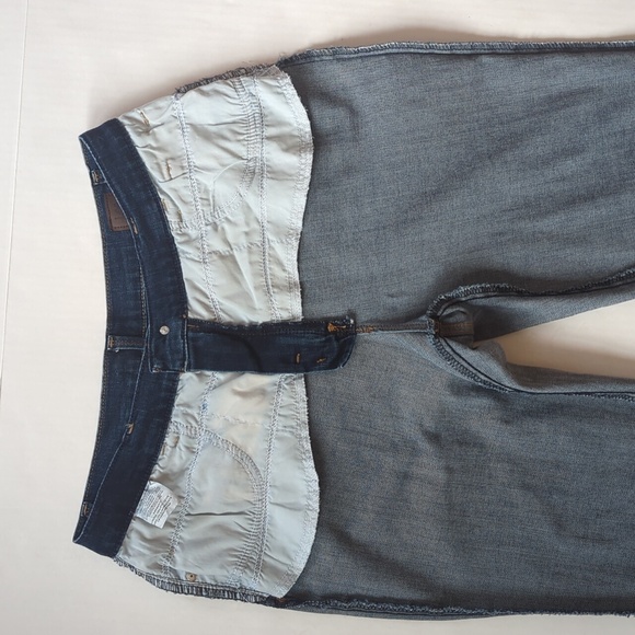 Lee Classic Fit Straight Leg Jeans 12P Blue Distressed Whiskering - Picture 8 of 16